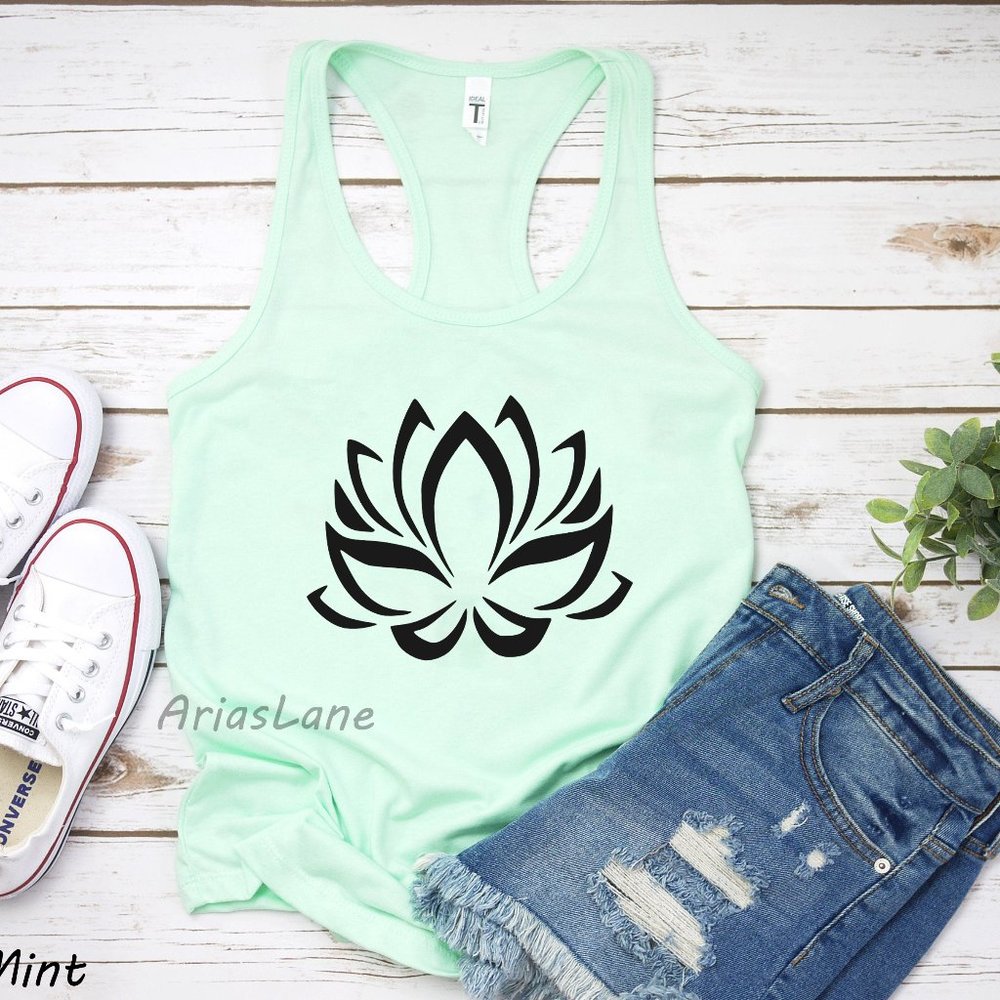 Lotus Flower Tank Top, Yoga Tank Top